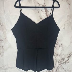 Black peplum tank top